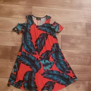 Tropical Leaf Print Dress